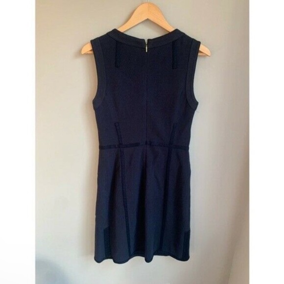 Tory Burch Addis Normandy Blue Cotton Invert Pleat Dress - Picture 7 of 8